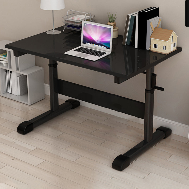 Modern Wood Office Desk Rectangle Task Desk with T-Shape Base for Home