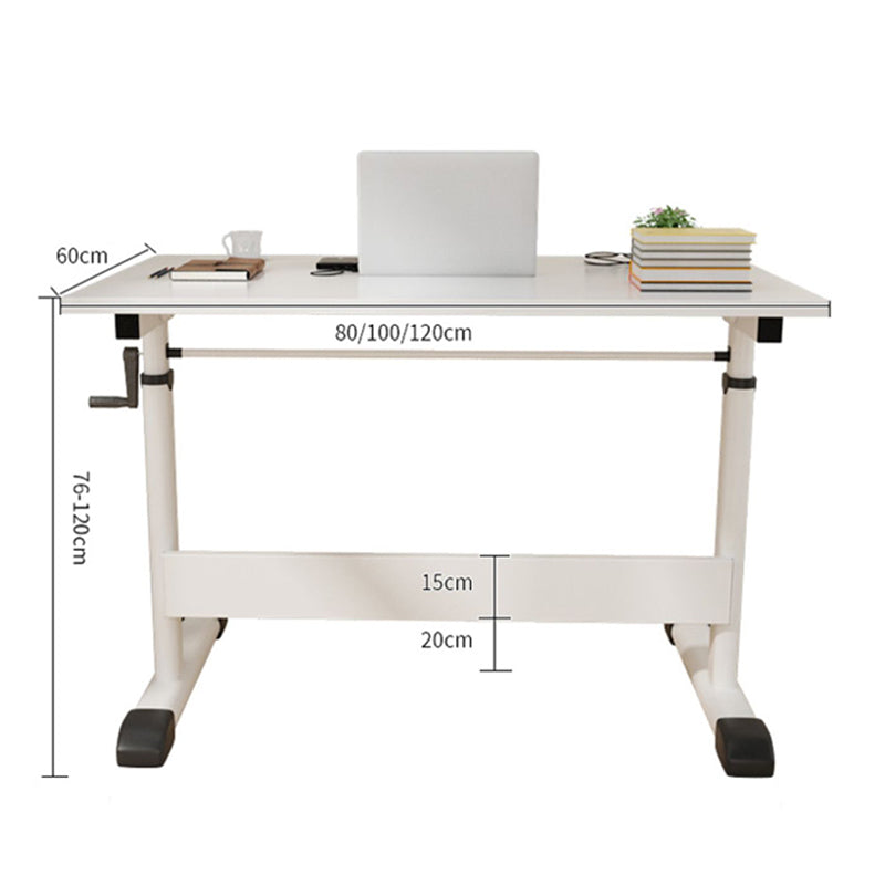 Modern Wood Office Desk Rectangle Task Desk with T-Shape Base for Home