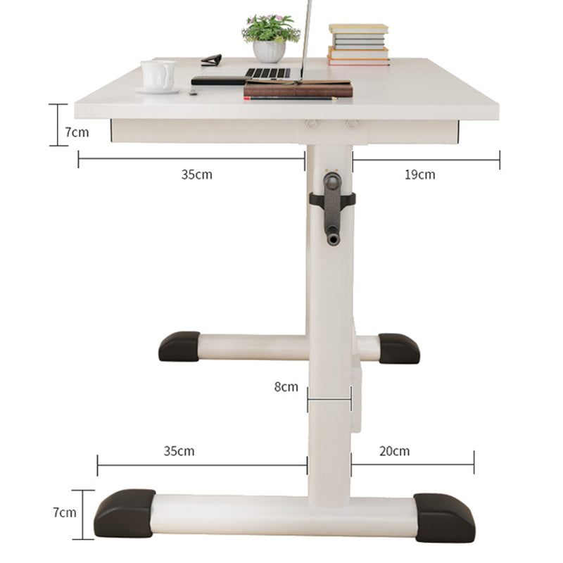 Modern Wood Office Desk Rectangle Task Desk with T-Shape Base for Home