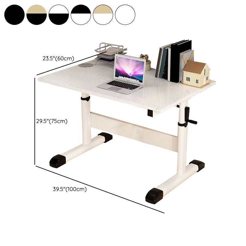 Modern Wood Office Desk Rectangle Task Desk with T-Shape Base for Home