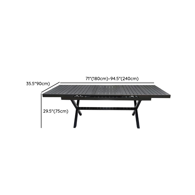 Contemporary Outdoor Aluminum Patio Table Extendable Rust Resistant Table