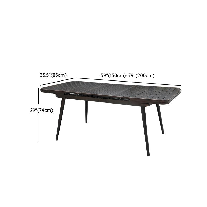 Contemporary Outdoor Aluminum Patio Table Extendable Rust Resistant Table