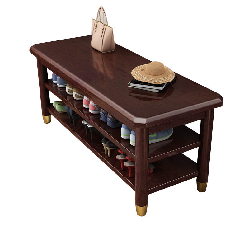 12 inch Width Modern Entryway Bench Wooden Seating Bench with Shelves