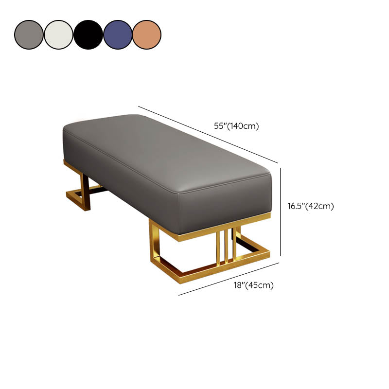 Glam Entryway Bench Cushioned Metal Seating Bench for Study Room , 18" Width