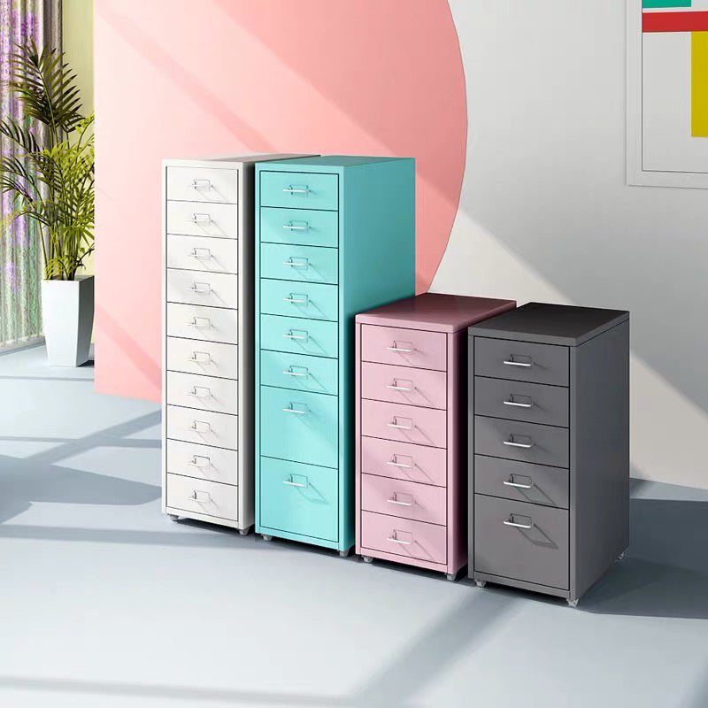 Contemporary File Cabinets Steel Frame Solid Color File Pedestal for Home Office