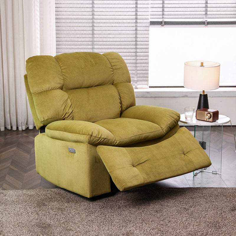 Contemporary Fabric Recliner Tufted Standard Recliner with Adjustable Headrest