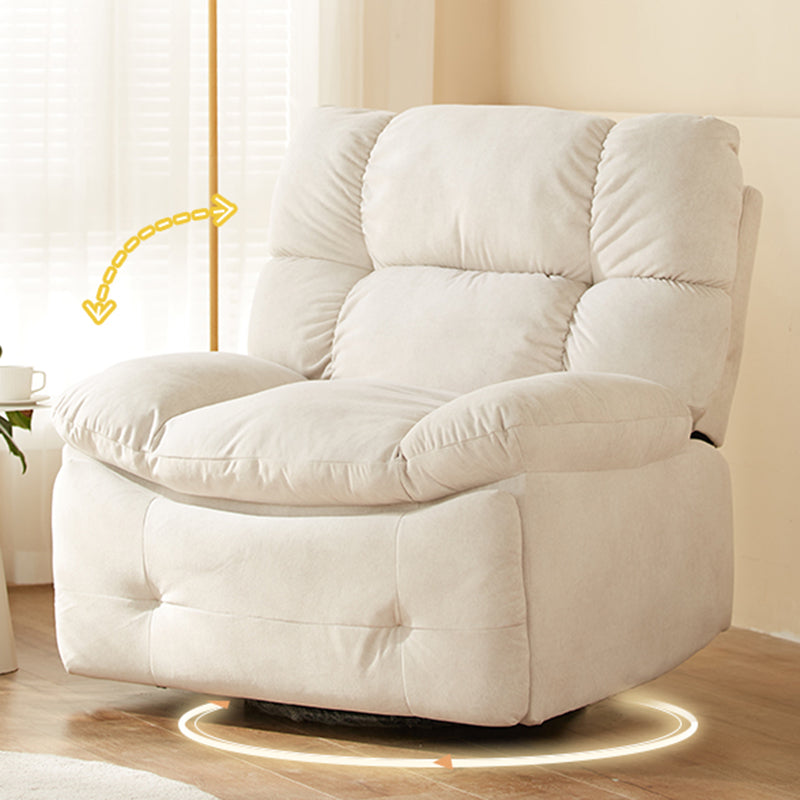 Contemporary Fabric Recliner Tufted Standard Recliner with Adjustable Headrest