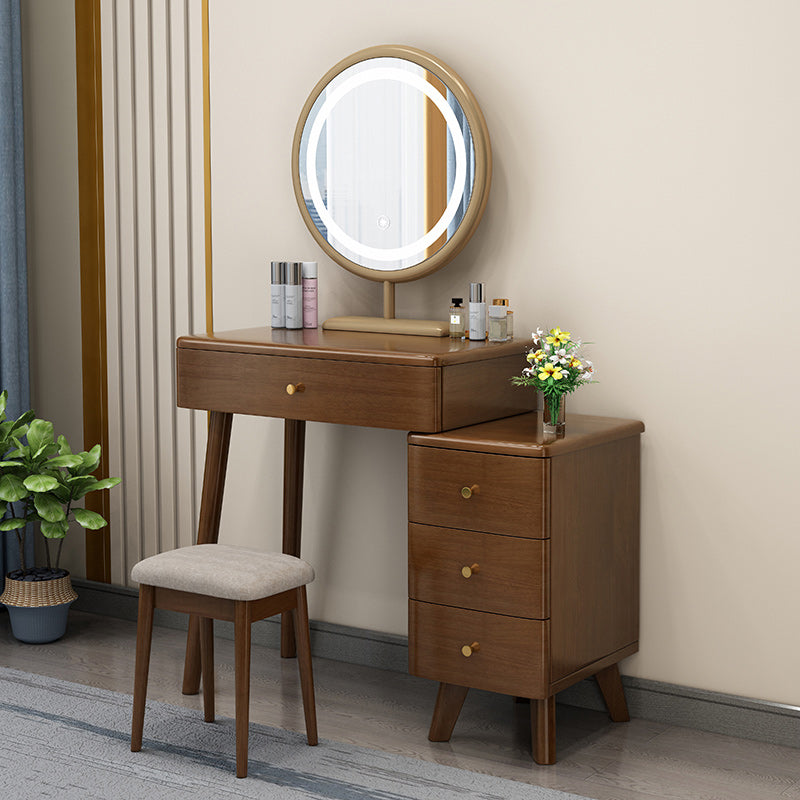 Solid Wood Makeup Vanity Desk Modern Makeup Vanity Desk Table with 4 Drawers