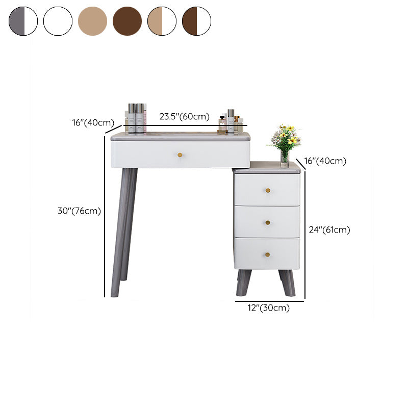 Solid Wood Makeup Vanity Desk Modern Makeup Vanity Desk Table with 4 Drawers