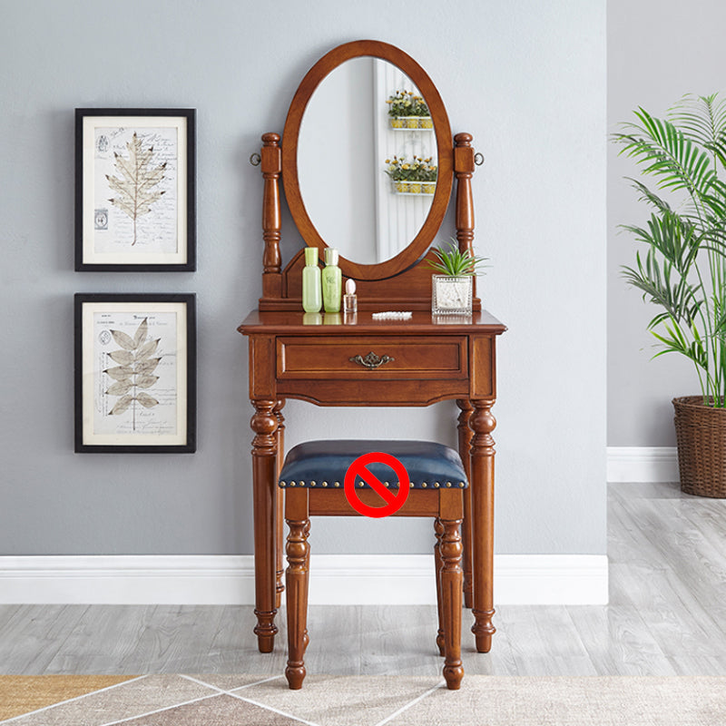 Traditional Dressing Table Stool Set Wooden Vanity Dressing Table for Bedroom