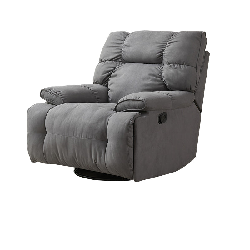 Velvet Recliner Chair Solid Color Standard Recliner with Position Lock