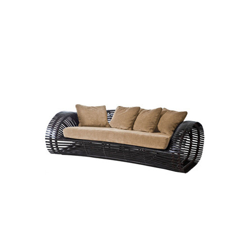 Contemporary Outdoor Loveseat Water Resistant Brown Outdoor Loveseat