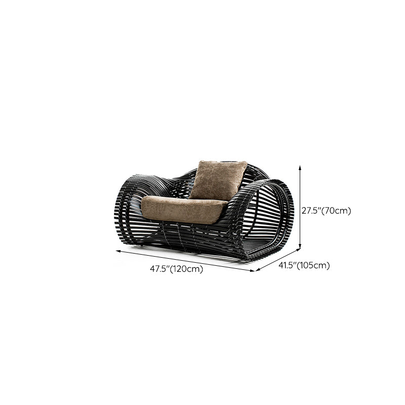 Contemporary Outdoor Loveseat Water Resistant Brown Outdoor Loveseat