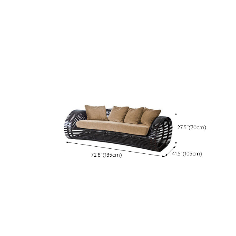 Contemporary Outdoor Loveseat Water Resistant Brown Outdoor Loveseat