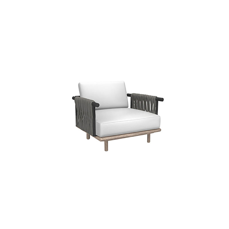 1 Piece Outdoor Patio Sofa Solid Wood Modern Patio Sofa with Cushions