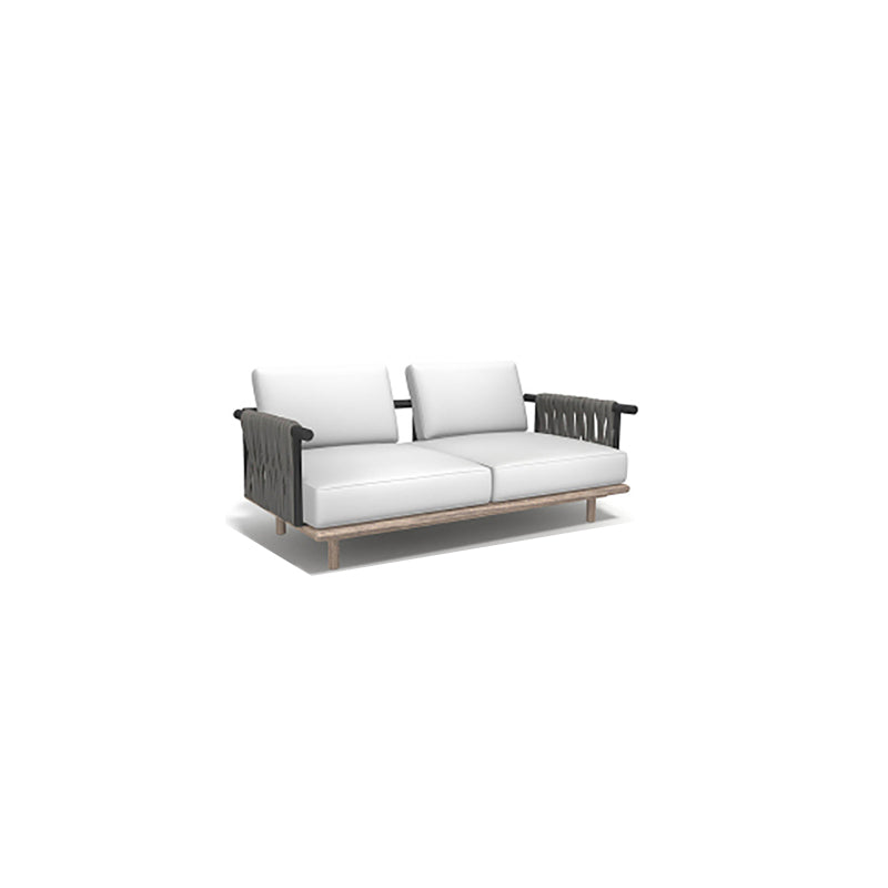 1 Piece Outdoor Patio Sofa Solid Wood Modern Patio Sofa with Cushions