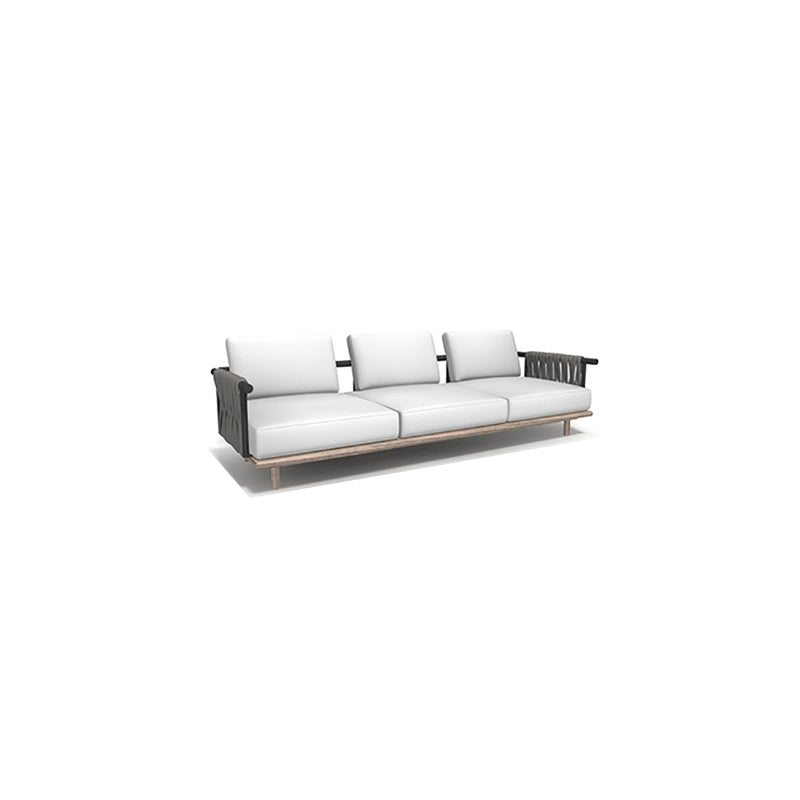 1 Piece Outdoor Patio Sofa Solid Wood Modern Patio Sofa with Cushions