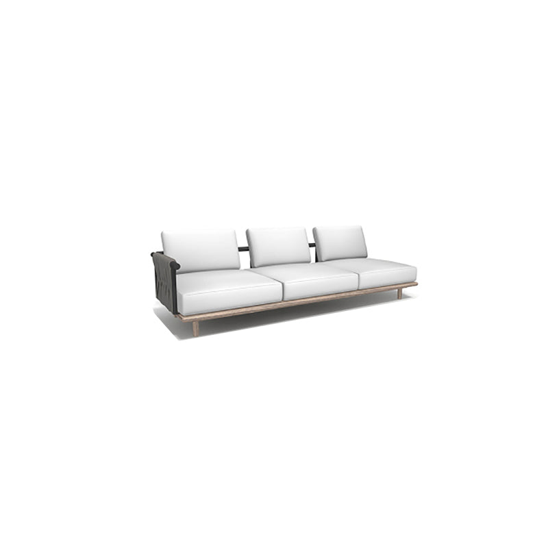 1 Piece Outdoor Patio Sofa Solid Wood Modern Patio Sofa with Cushions