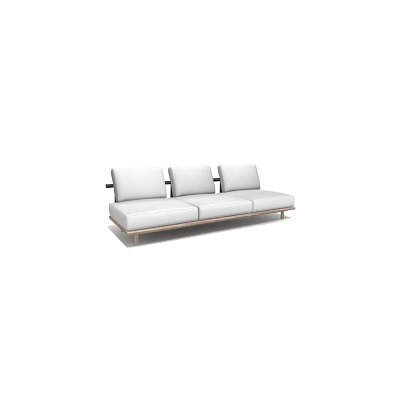 1 Piece Outdoor Patio Sofa Solid Wood Modern Patio Sofa with Cushions