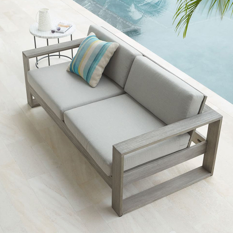 Farmhouse White Outdoor Patio Sofa Water Resistant Outdoor Patio Sofa