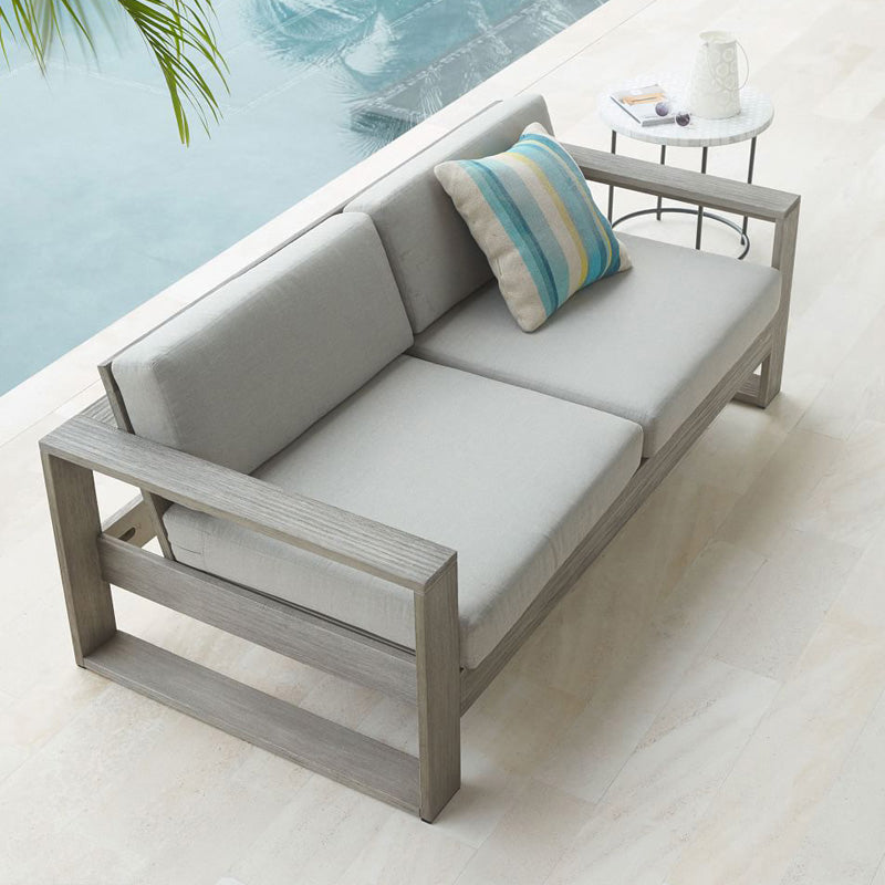 Farmhouse White Outdoor Patio Sofa Water Resistant Outdoor Patio Sofa