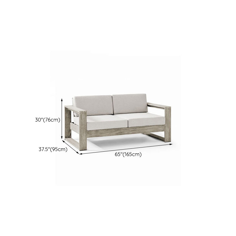 Farmhouse White Outdoor Patio Sofa Water Resistant Outdoor Patio Sofa