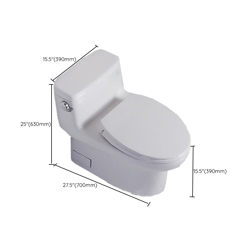 Traditional One Piece Flush Toilet Floor Mounted White Toilet Bowl for Bathroom