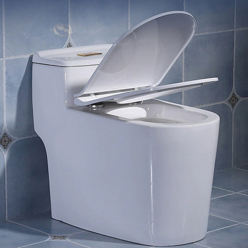 Modern White Flush Toilet Floor Mounted Toilet Bowl for Bathroom