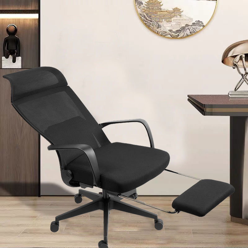 Modern Fixed Arms Office Chair Adjustable Seat Height Swivel Chair with Wheels