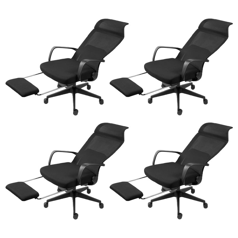 Modern Fixed Arms Office Chair Adjustable Seat Height Swivel Chair with Wheels