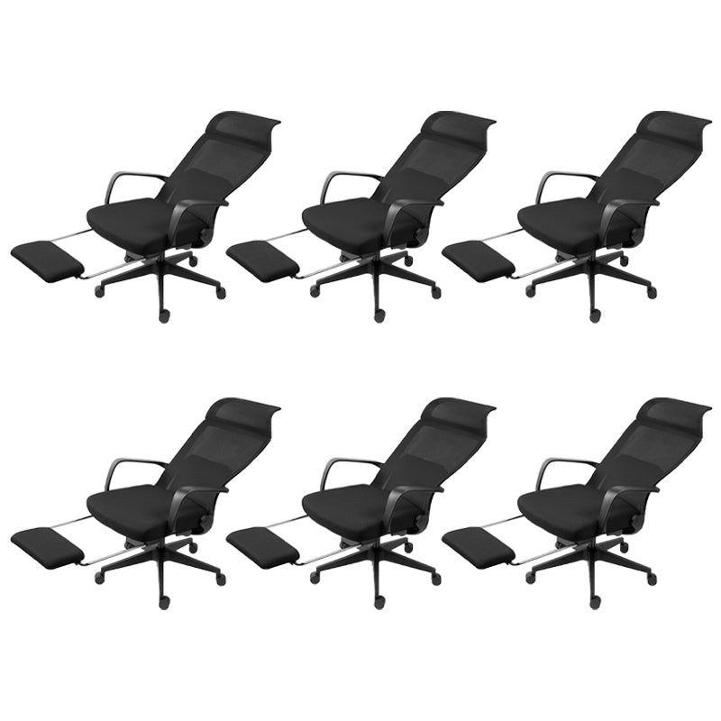 Modern Fixed Arms Office Chair Adjustable Seat Height Swivel Chair with Wheels