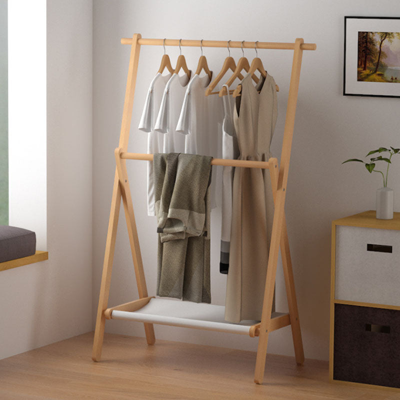 Modern Solid Wood Coat Rack Free Standing Clothes Hanger for Bedroom