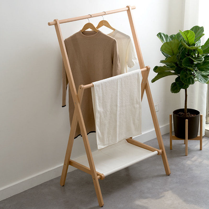 Modern Solid Wood Coat Rack Free Standing Clothes Hanger for Bedroom