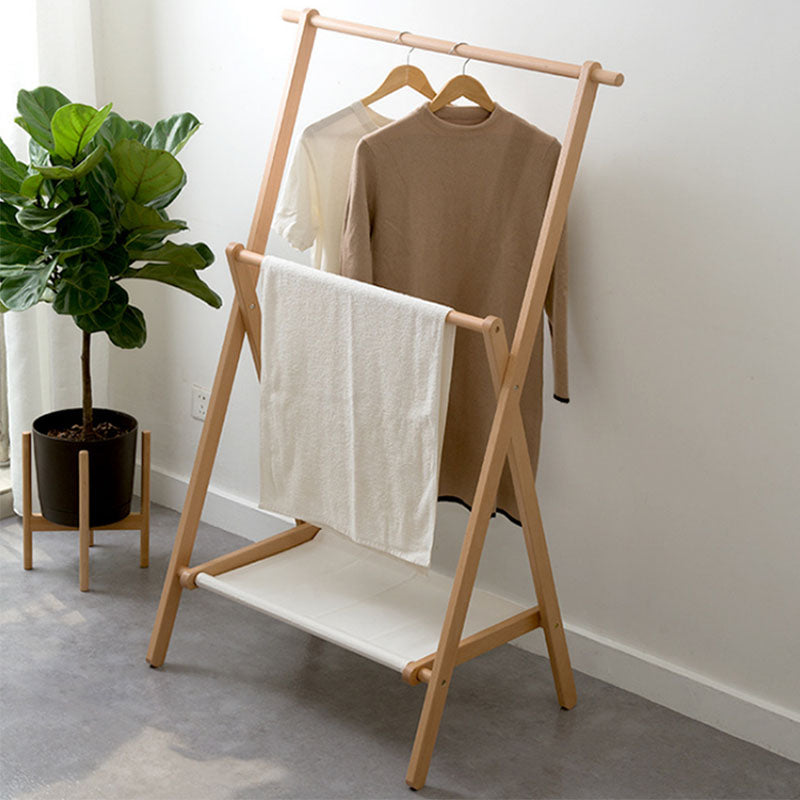 Modern Solid Wood Coat Rack Free Standing Clothes Hanger for Bedroom