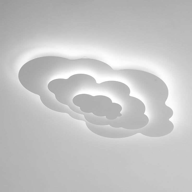 Nordic Style Ceiling Light Fixture Cloud Flush Mount in White for Bedroom