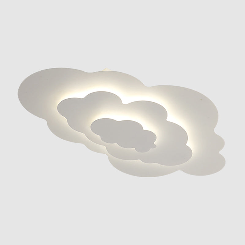 Nordic Style Ceiling Light Fixture Cloud Flush Mount in White for Bedroom