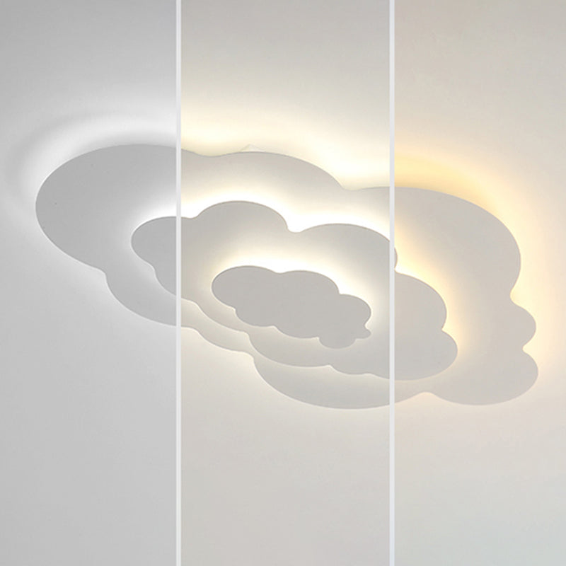 Nordic Style Ceiling Light Fixture Cloud Flush Mount in White for Bedroom