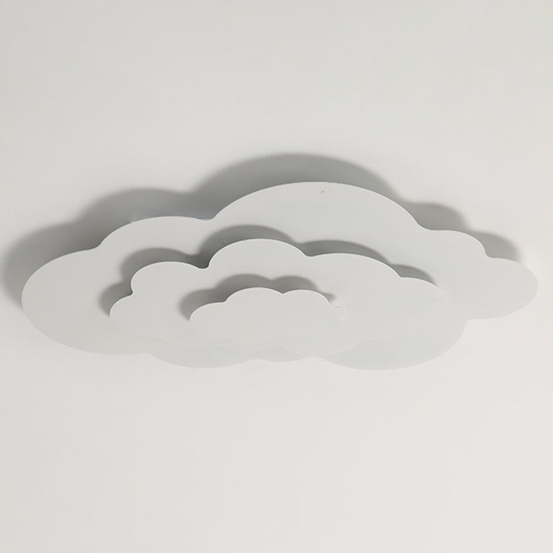 Nordic Style Ceiling Light Fixture Cloud Flush Mount in White for Bedroom