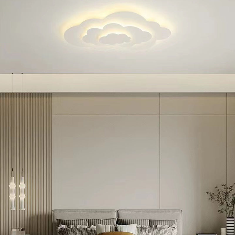 Nordic Style Ceiling Light Fixture Cloud Flush Mount in White for Bedroom