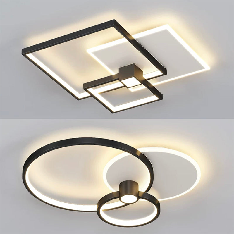 Minimalism Ceiling Light Fixture 4-Light Flush Mount with Metal for Bedroom