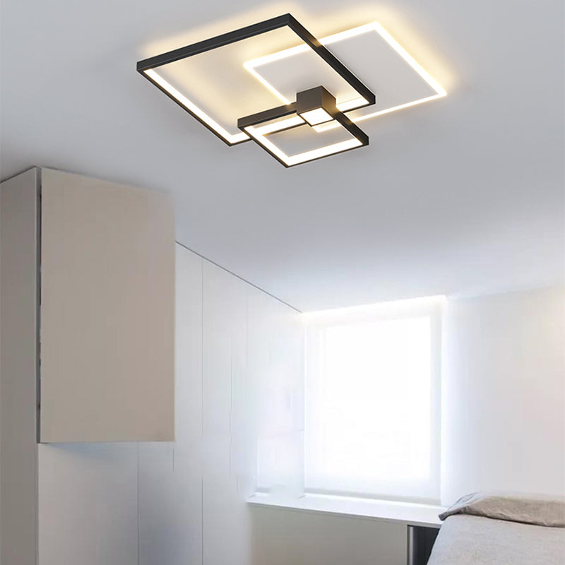 Minimalism Ceiling Light Fixture 4-Light Flush Mount with Metal for Bedroom