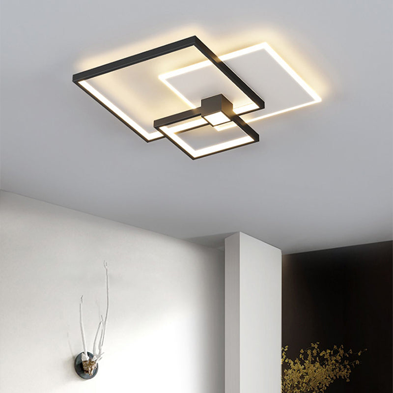 Minimalism Ceiling Light Fixture 4-Light Flush Mount with Metal for Bedroom