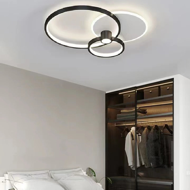 Minimalism Ceiling Light Fixture 4-Light Flush Mount with Metal for Bedroom