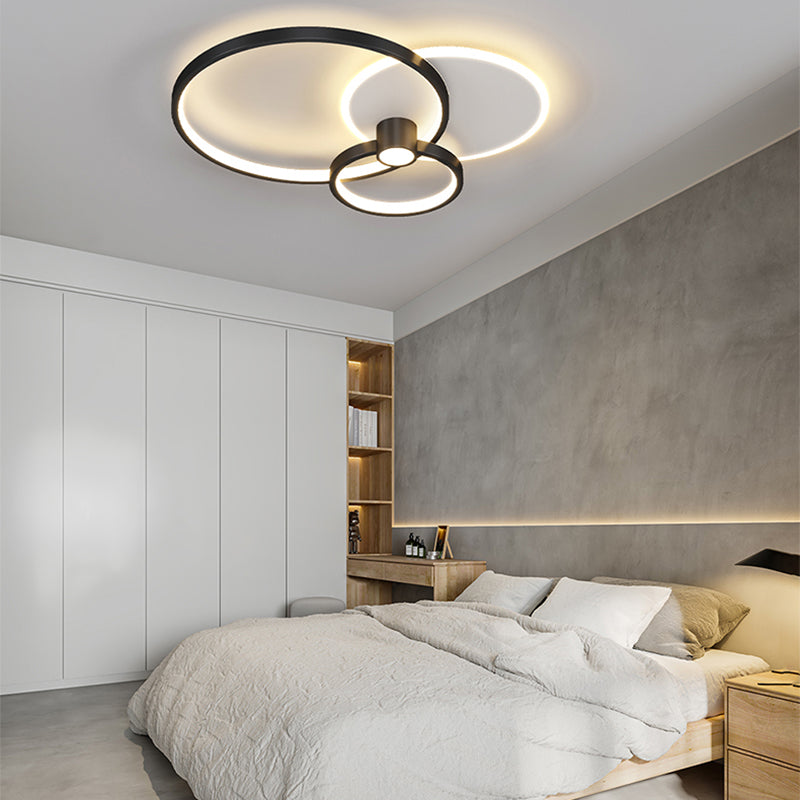 Minimalism Ceiling Light Fixture 4-Light Flush Mount with Metal for Bedroom