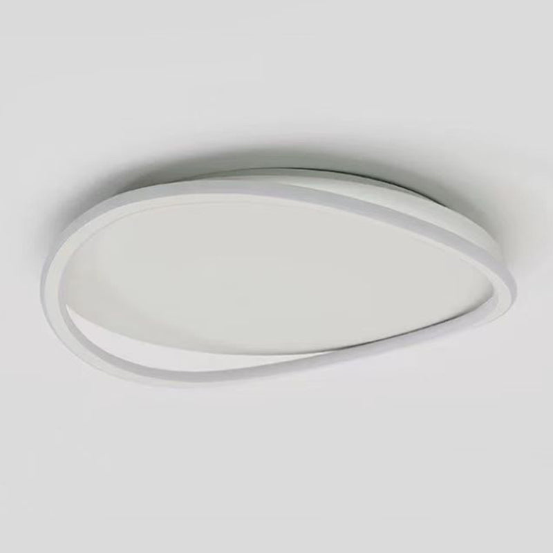 Minimalism LED Flush Mount White Metal Ceiling Light Fixture for Bedroom