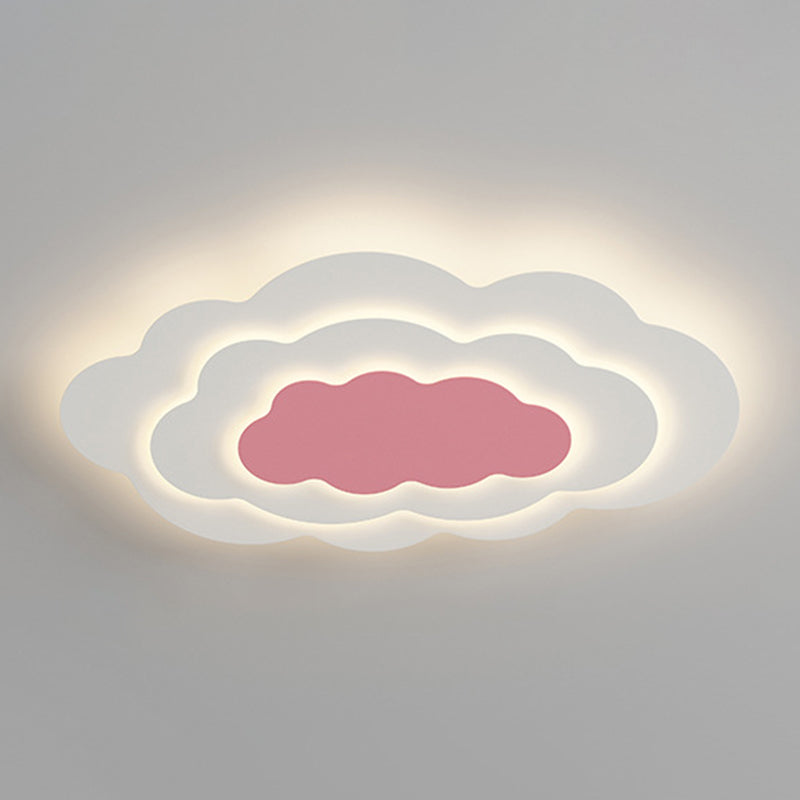 Nordic Style LED Ceiling Light Fixture Cloud Flush Mount with Metal for Bedroom