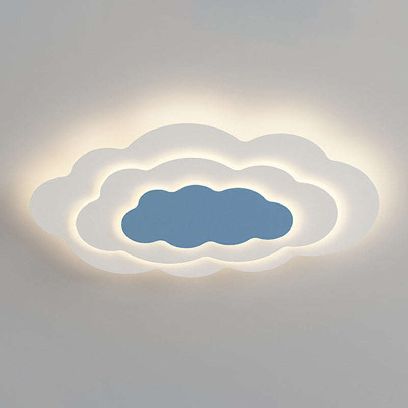 Nordic Style LED Ceiling Light Fixture Cloud Flush Mount with Metal for Bedroom