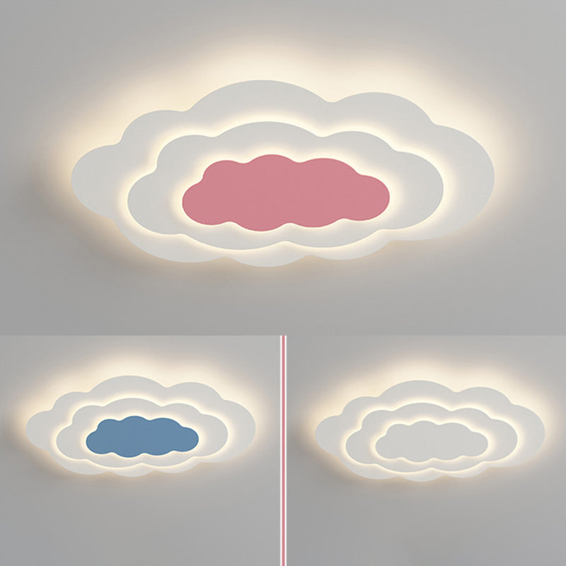 Nordic Style LED Ceiling Light Fixture Cloud Flush Mount with Metal for Bedroom