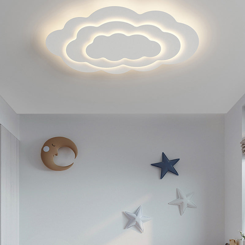 Nordic Style LED Ceiling Light Fixture Cloud Flush Mount with Metal for Bedroom