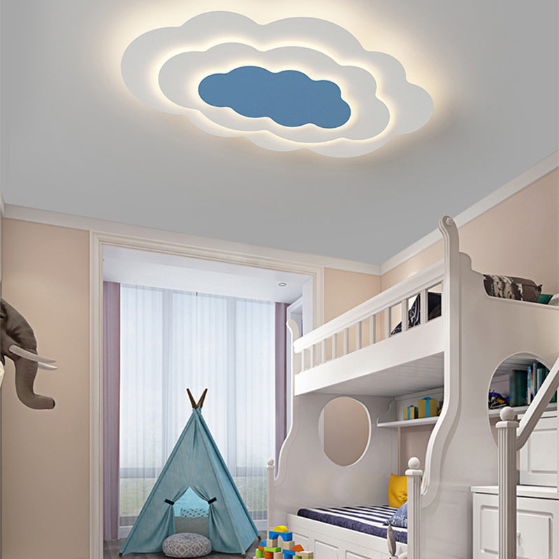 Nordic Style LED Ceiling Light Fixture Cloud Flush Mount with Metal for Bedroom